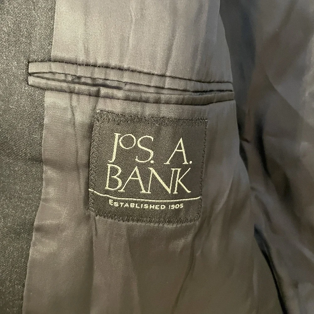 Joseph A Bank Wool Blazer 44L Black Business Professional‎ Sport Coat